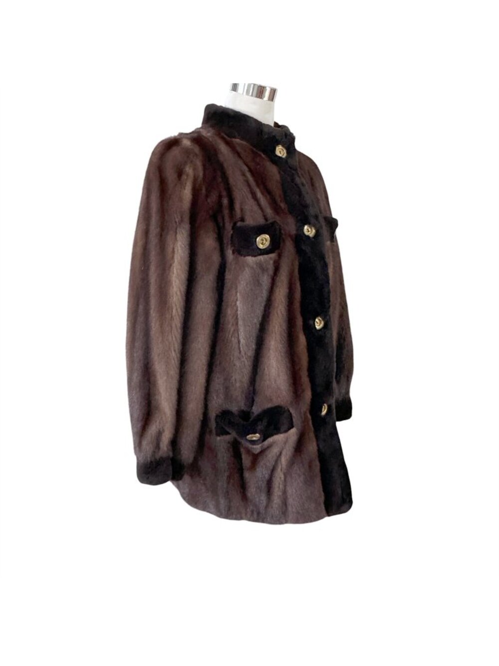 Brown Mink Fur Coat Henig Furs Size M Vintage 1980s